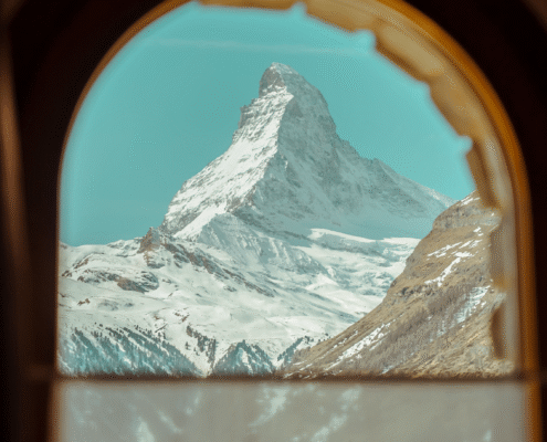 Ferienwohnung Cresta Rey in Zermatt - Matterhornblick vom Esszimmer